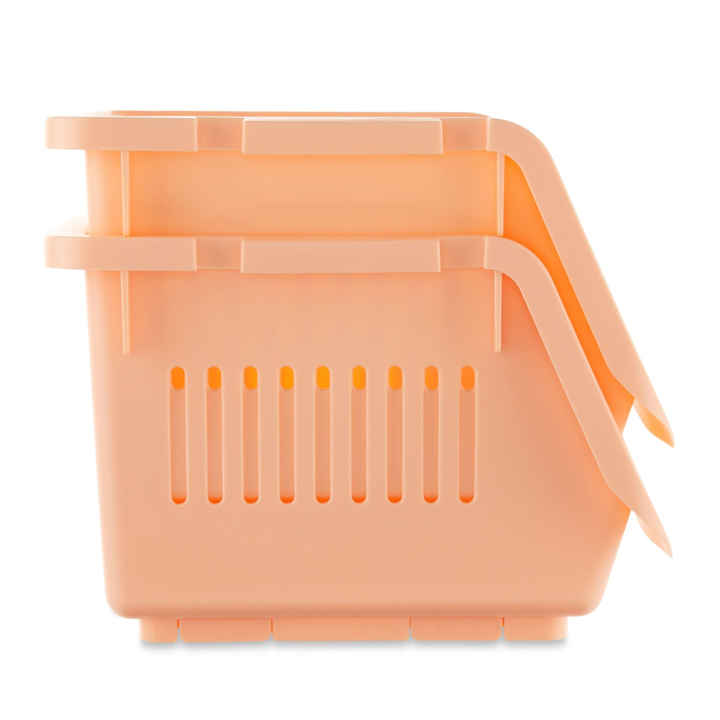 Pen + Gear Stackable Polypropylene, Plastic Storage Bins, Peach, 2 Count, All Ages
