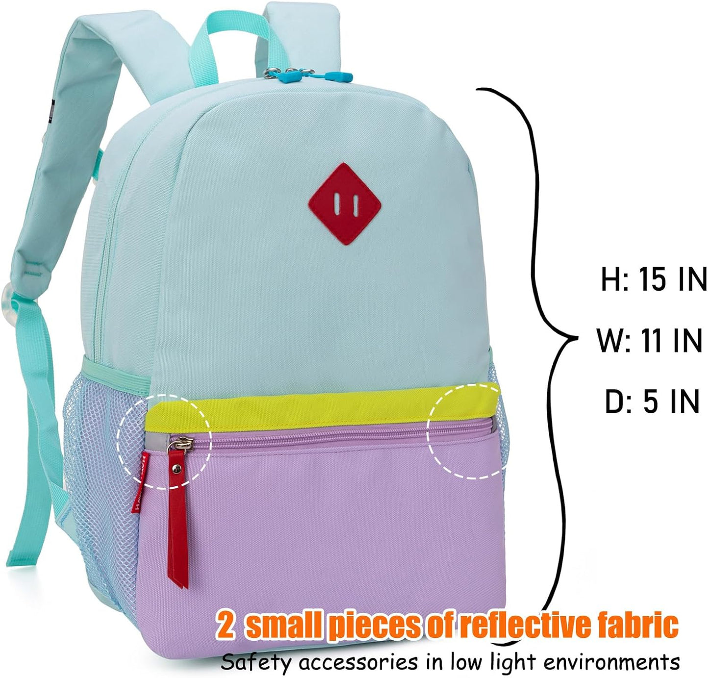 Preschool Backpack for Toddler Girls, Kids School Bag, Ages 3 to 7 Years Old, Small, Light Green