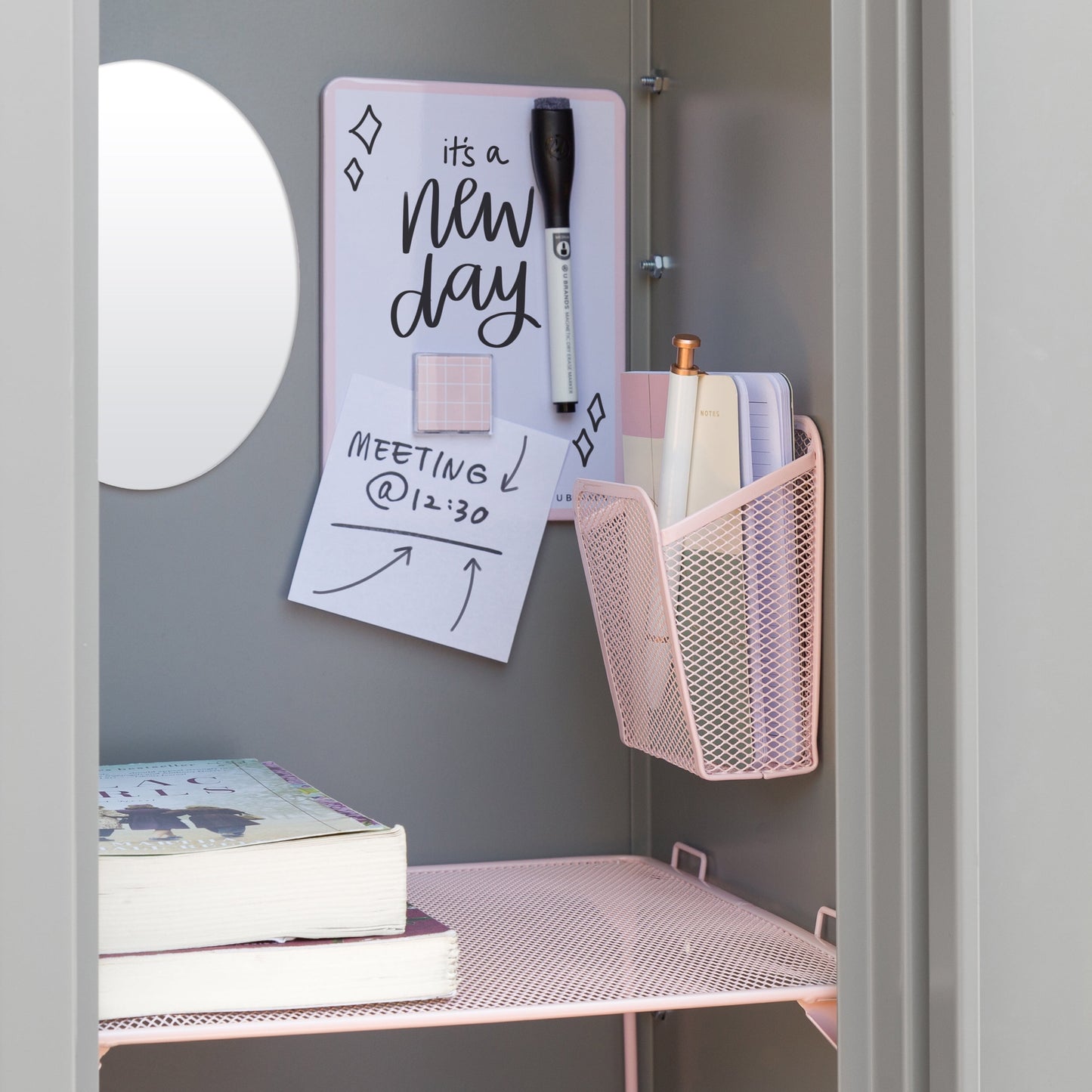 Locker Kit with Shelf and Accessories, Blush, 11 Piece Set, Ages 9+, 4145U
