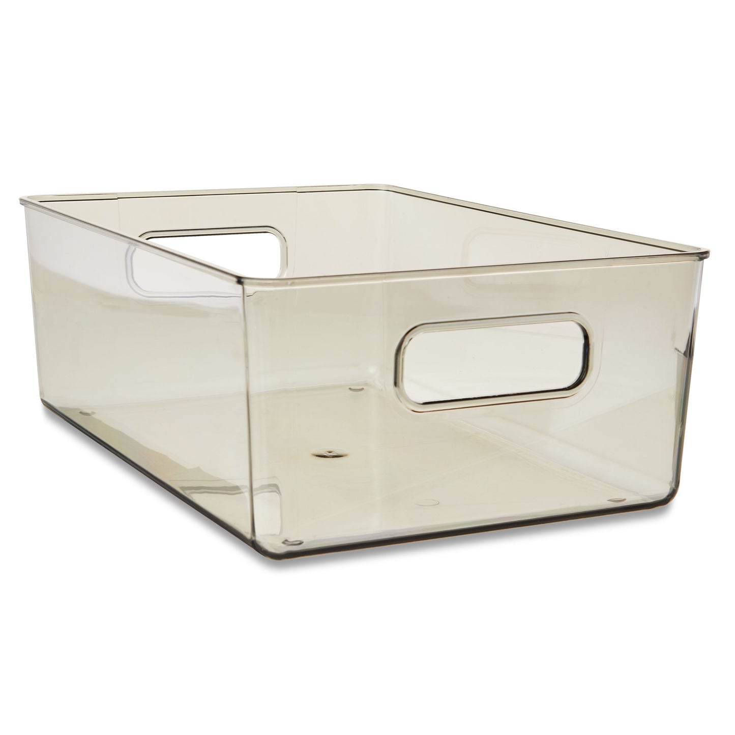 Organizational Storage Box with Woodgrain Pattern Lid, Silver Gray