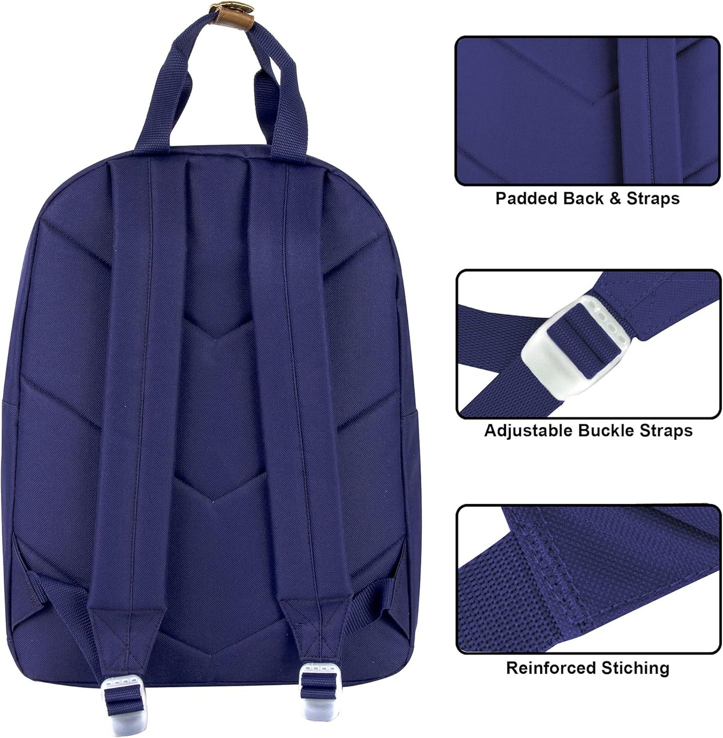 College 16 Inch Laptop Backpack for Women, Men | Computer Travel Backpack Carry on Flight Approved for School, Work, Commuter (Navy)