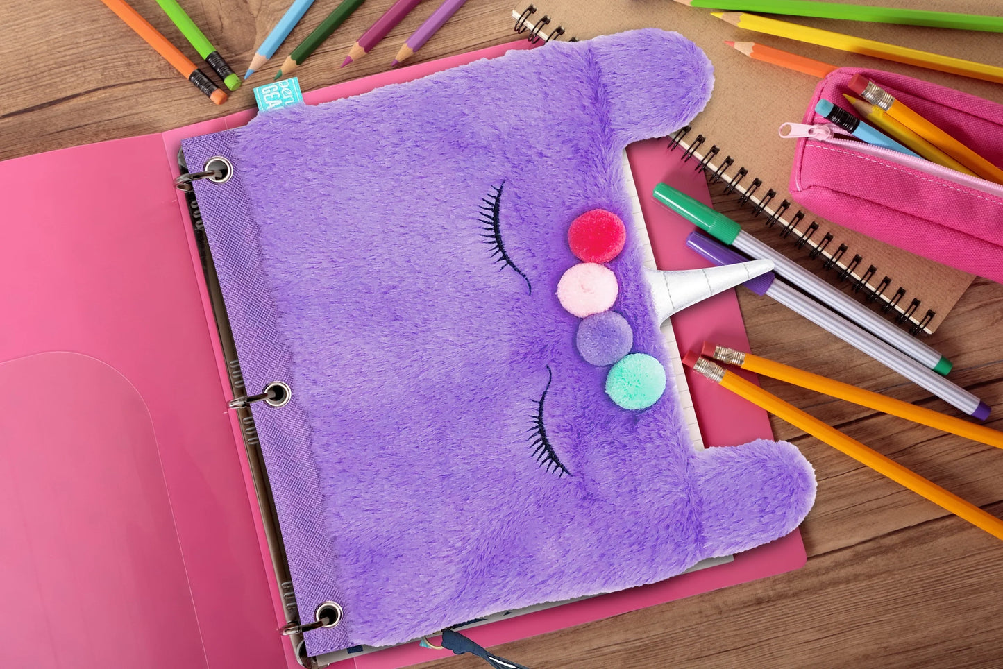 Unicorn Binder Pouch, Purple, Size: 10” (W) X 7.25” (H)