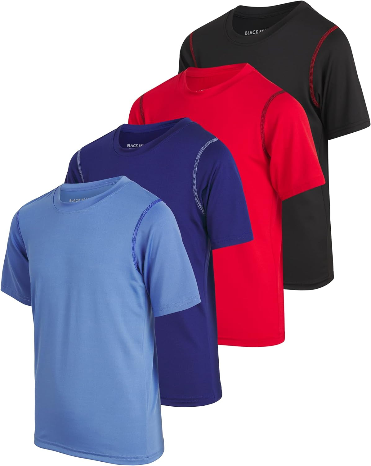 Boys’ Athletic T-Shirt – 4 Pack Active Performance Dry-Fit Sports Tee (4-18)