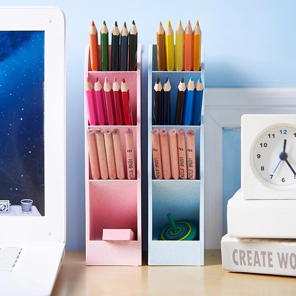 Multifunctional Pen Holder Pencil Holder for Desk, Pencil Cups Desk Accessories Holder, Makeup Brush Storage, Desktop Stationery Organizer for Office Home Supplies