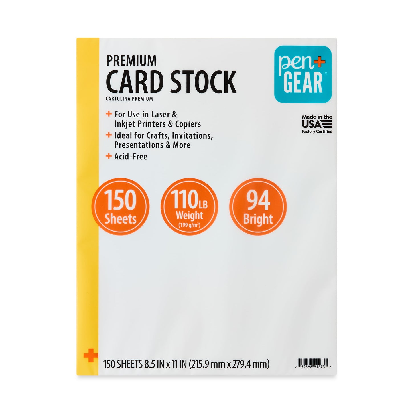 Premium White Index Card Stock, 8.5" X 11", 199 GSM, 150 Sheets