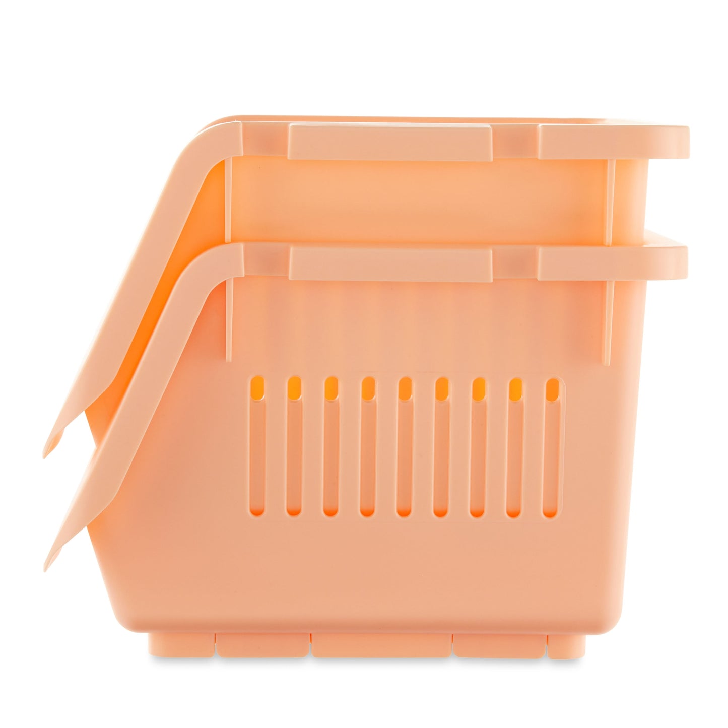 Pen + Gear Stackable Polypropylene, Plastic Storage Bins, Peach, 2 Count, All Ages