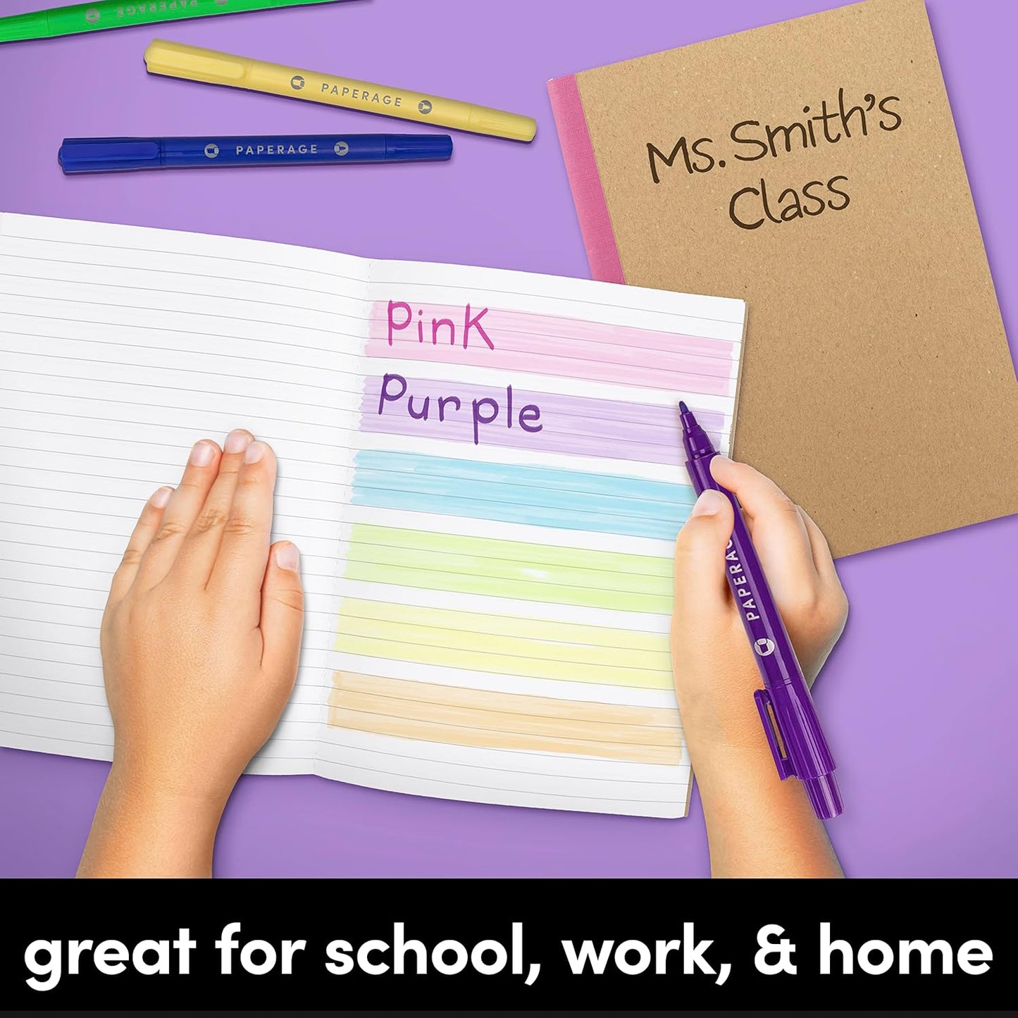 36-Pack Composition Notebook Journals, 120 Pages, Kraft Cover with Rainbow Spines, College Ruled Lined Paper, Small Size (8 in X 5.75 In) – for Home, Office or School Supplies