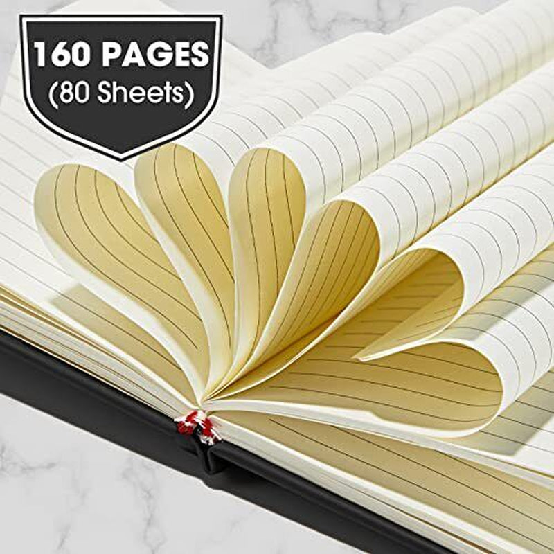 Pack Pocket Notebook Journals A6 Mini Hardcover Journal PU Leather 40 Black