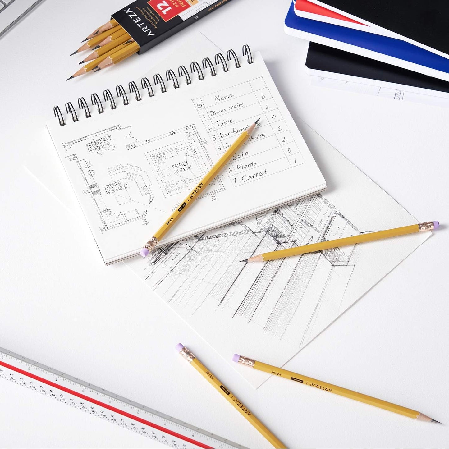 #2 HB Pencils in Bulk, 72 Pack, Pre-Sharpened, Writing Tools with Latex-Free Erasers, Essential for School, Office, Art and Design Environments