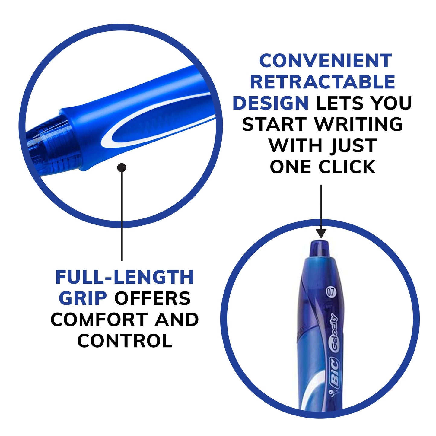 Gel-Ocity Retractable Quick Dry Gel Pen, Medium Point, Blue, 12-Count