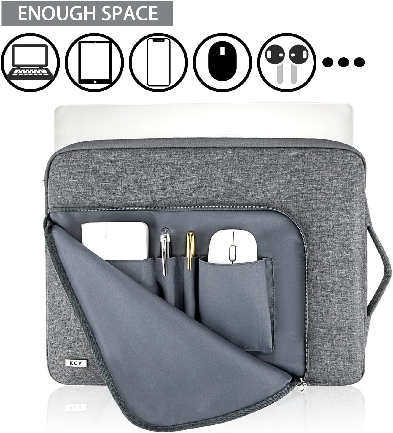 Laptop Sleeve 11.6 12 Inch, Waterproof Slim Laptop Case Bag with Handle Compatible with Surface Pro 9 8 7/Laptop Go 2 3, Macbook Air 11/12, 11-12 Inch HP Asus Samsung Chromebook,Grey