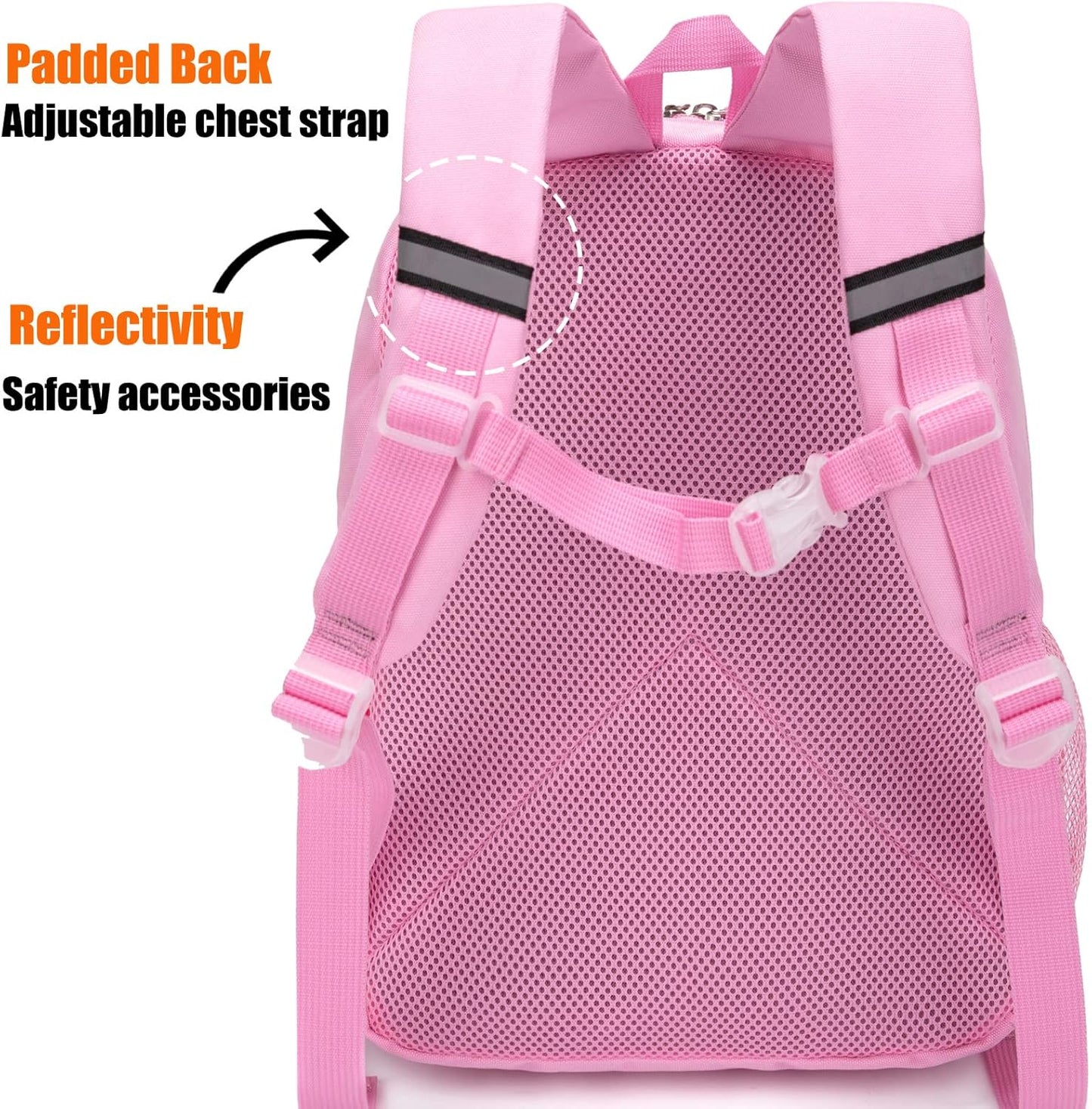 Preschool Backpack for Toddler Girls, Kids School Bag, Ages 3 to 7 Years Old, Small, Pink