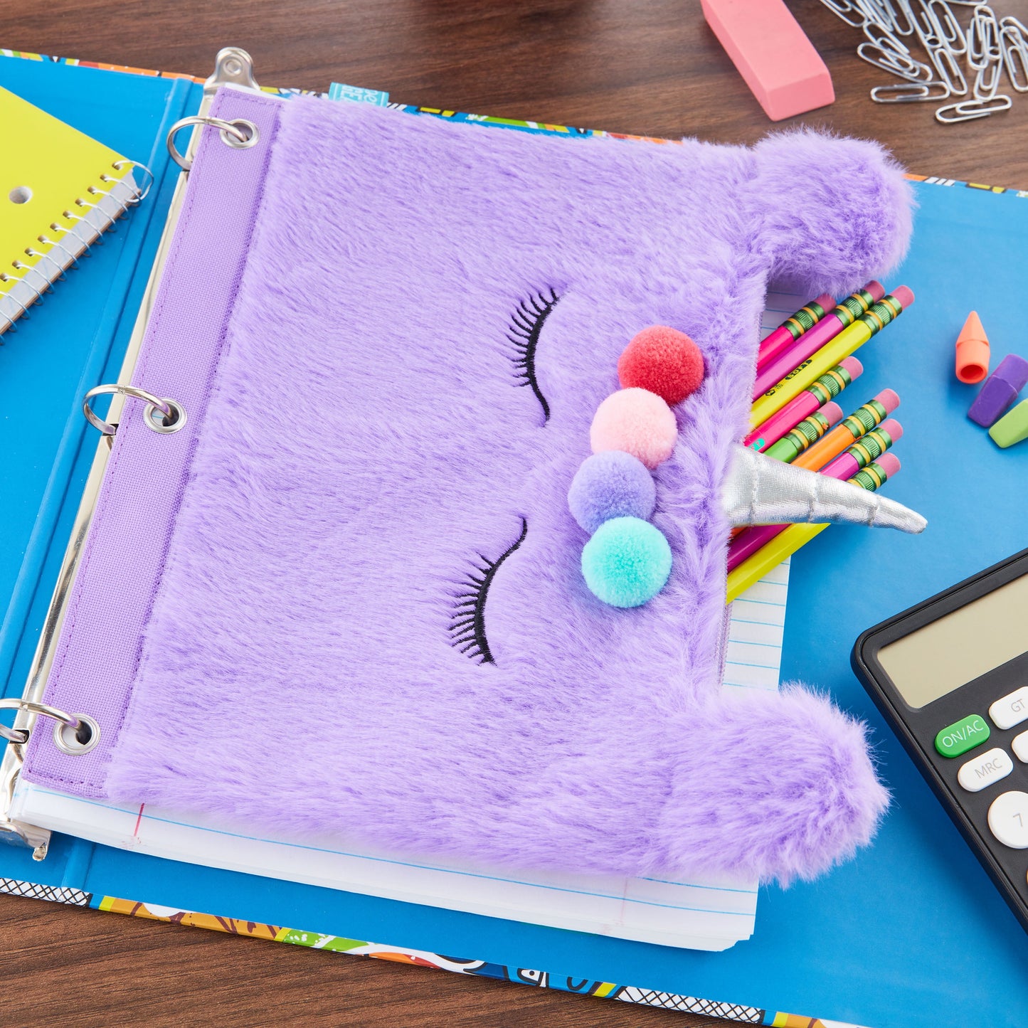 Unicorn Binder Pouch, Purple, Size: 10” (W) X 7.25” (H)