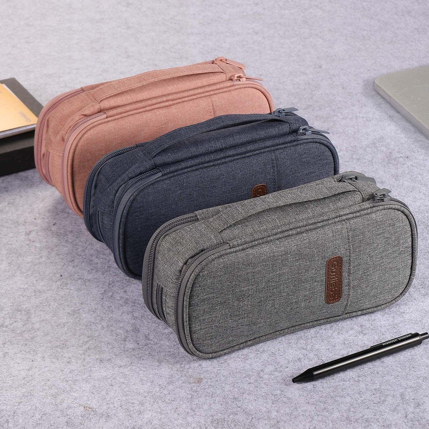 Portable Pencil Case with Large Capacity, Pink