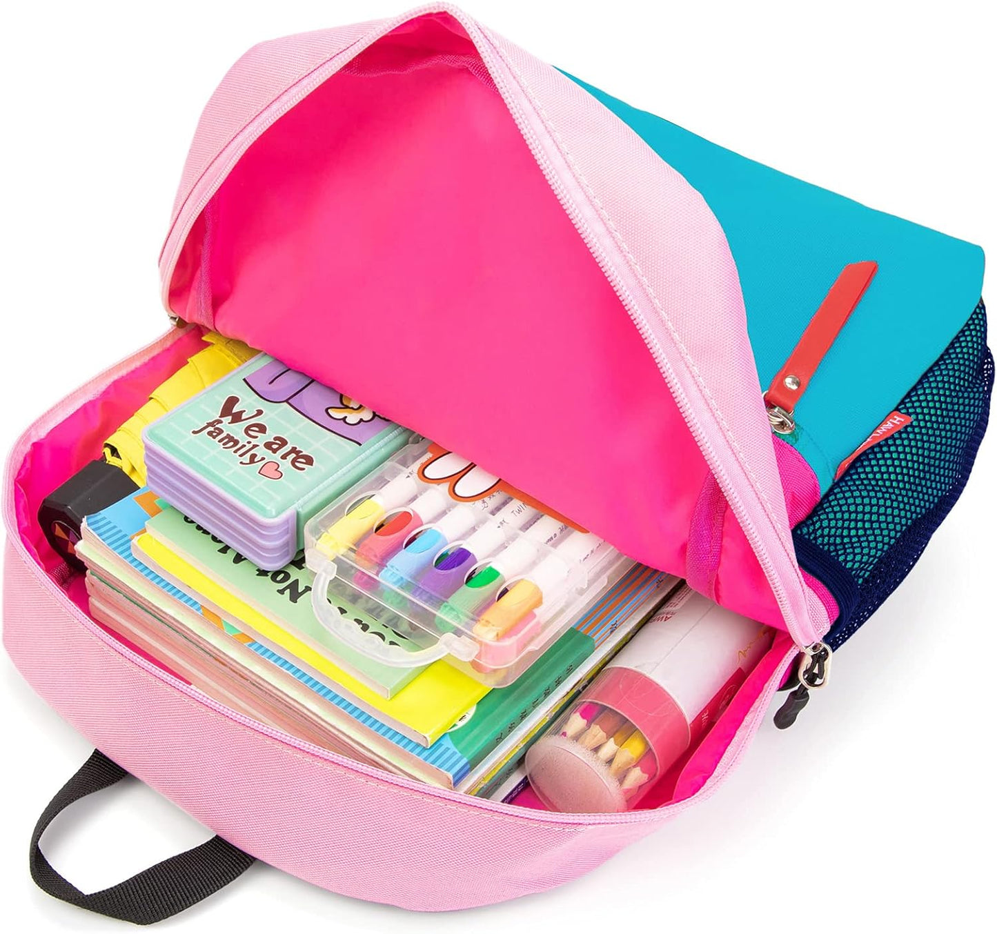 Preschool Backpack for Toddler Girls, Kids School Bag, Ages 3 to 7 Years Old, Small, Pink Blue