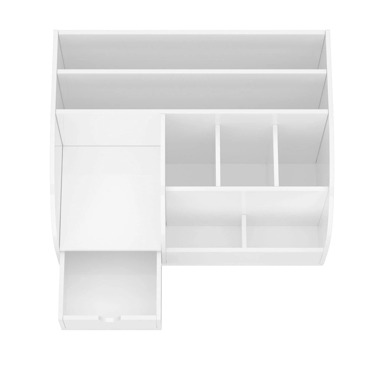 Office Desk Organizer and Accessaries, Acrylic Desk Organizer with 8 Compartments +1 Drawer, Supplies for Desk Caddy Desktop Storage Holder for Desk Accessories, Makeup, Pens