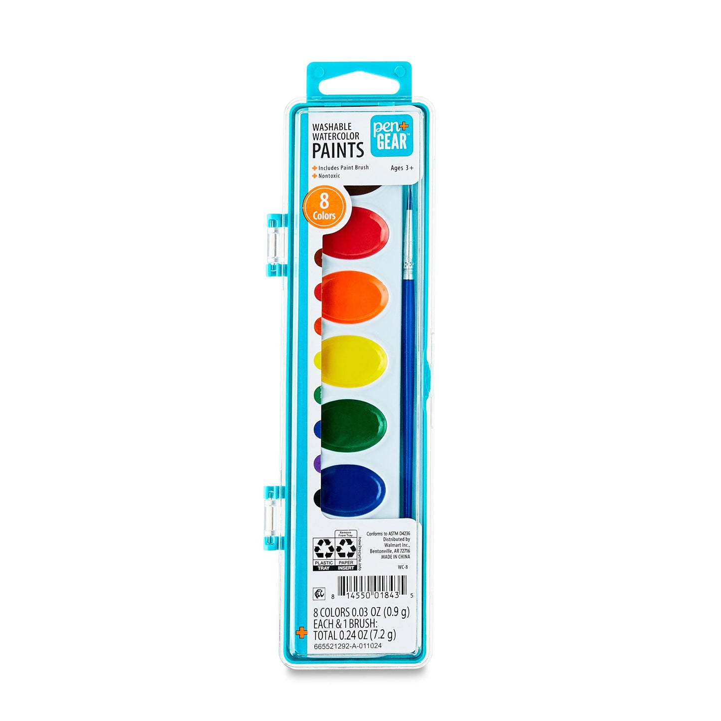 Pen + Gear 8 Counts Semi-Moisture Watercolor Paints