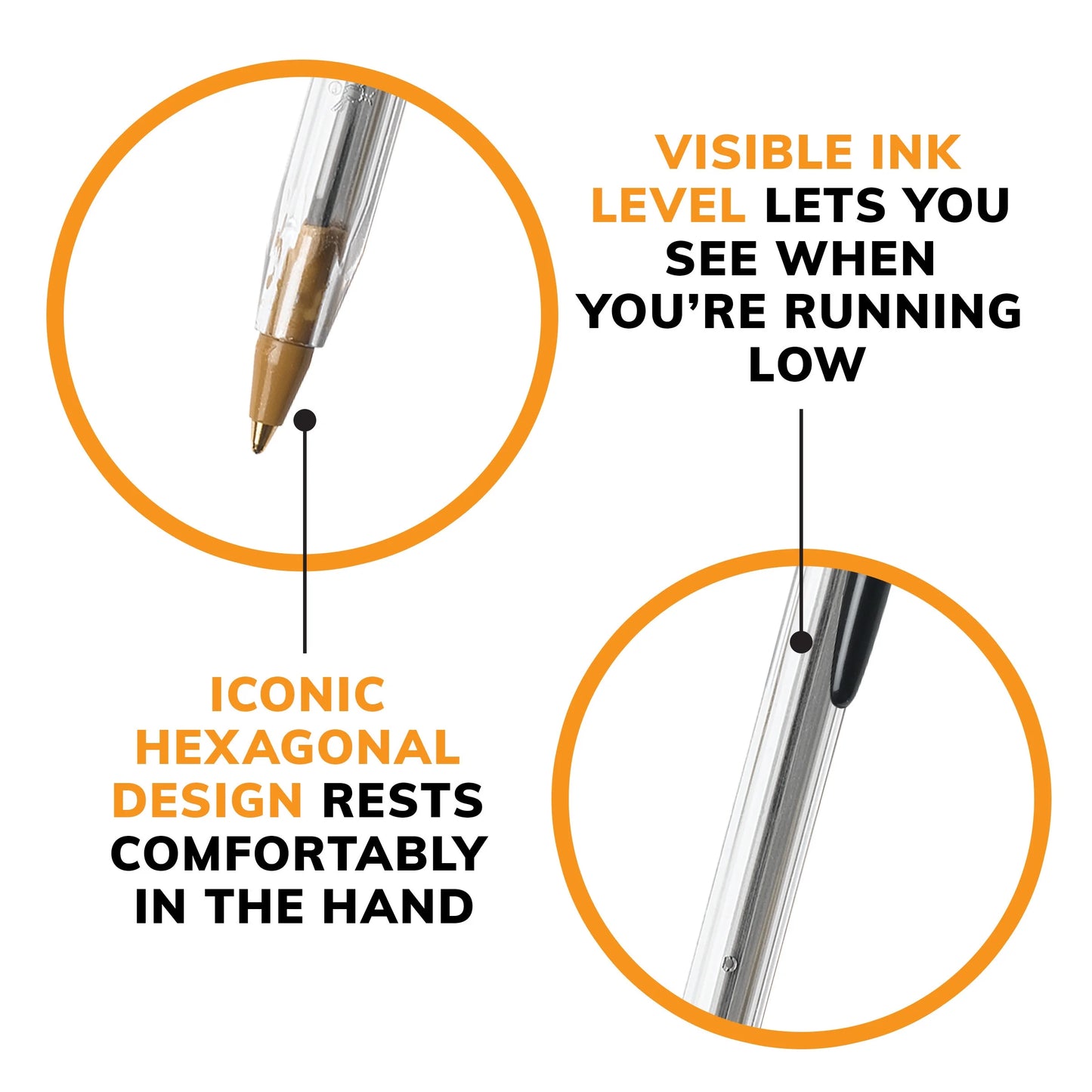 Cristal Xtra Smooth Black Ballpoint Pens, Medium Point (1.0Mm), 10-Count Pack