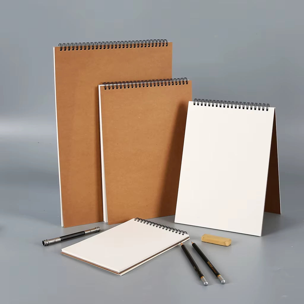 Professional Sketchbook Thick Paper Spiral Notebook Art School Supplies Pencil Drawing Notepad Stationery Cute Gel Pens Pencil