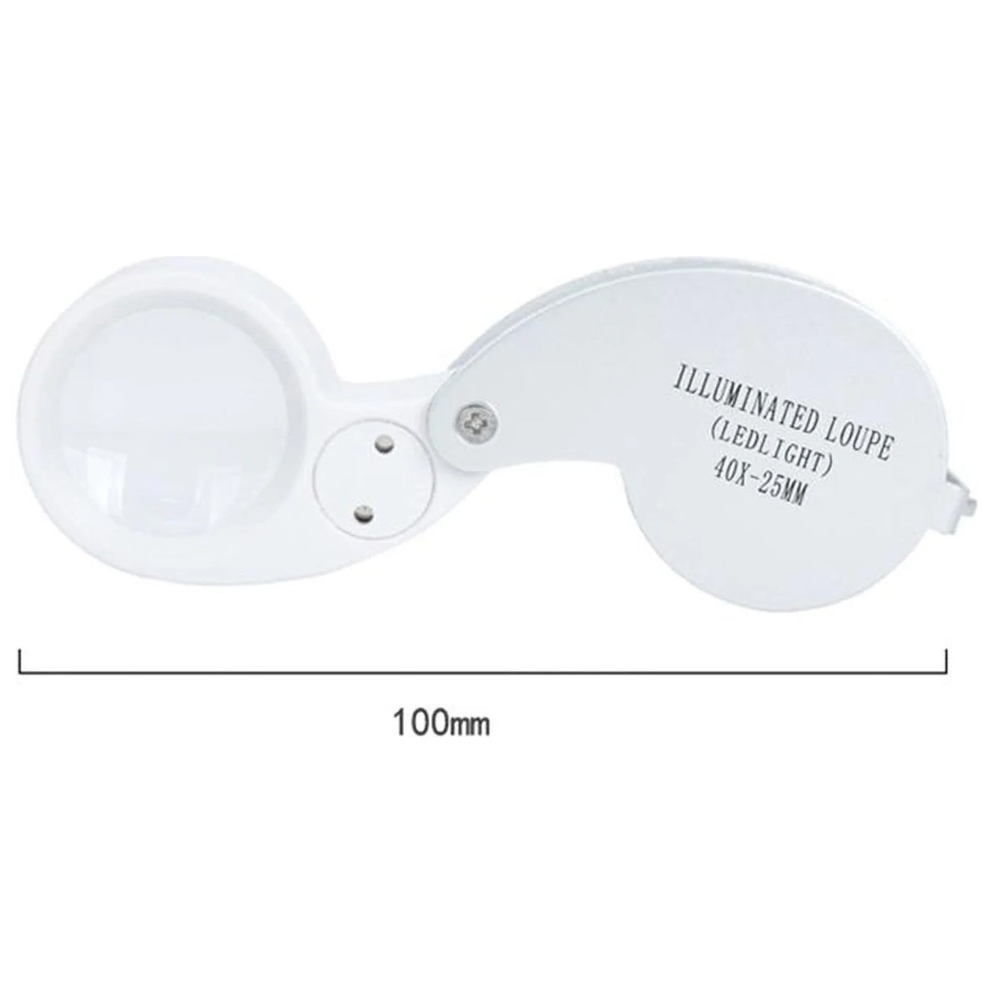 Clearance Sales 40X - Jewelry Eye Glass Magnifier LED Light Jewelers -Loop Pocket Supply for School Office (White)