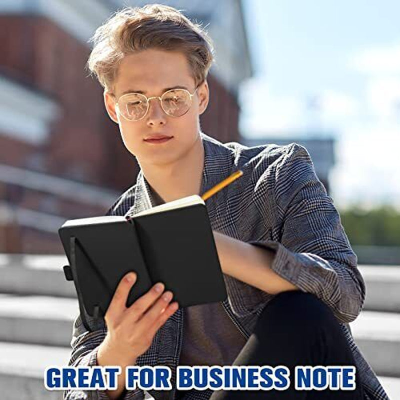 Pack Pocket Notebook Journals A6 Mini Hardcover Journal PU Leather 40 Black