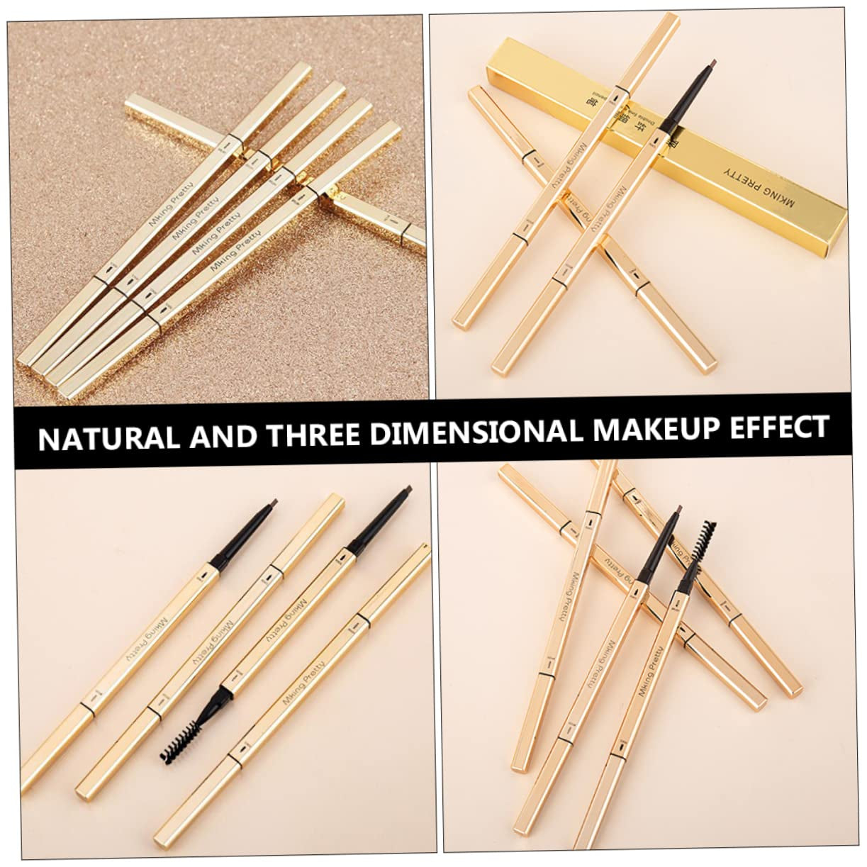 5Pcs Double Ended Eyebrow Pencil Brow Pencils Makeup Tools Makeup Pencils Anti-Perspiration Eyebrow Pens Waterproof Eyebrow Pens Double-Head Eyebrow Pens