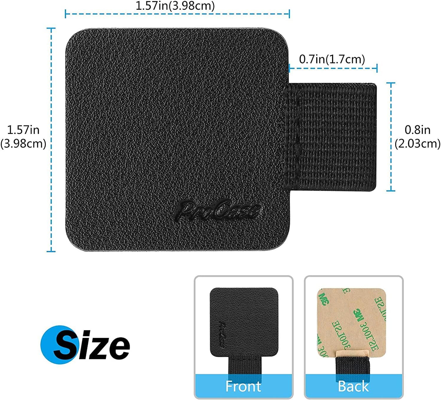 (5 Pack) Pen Loop Holder for Notebooks Journals Planners Tablet Case, Self Adhesive Leather Pencil Holder with Elastic Loop for Pens, Apple Pencil, Stylus Pen -Black