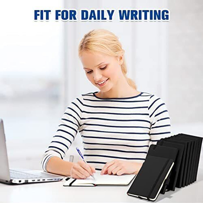 Pack Pocket Notebook Journals A6 Mini Hardcover Journal PU Leather 40 Black