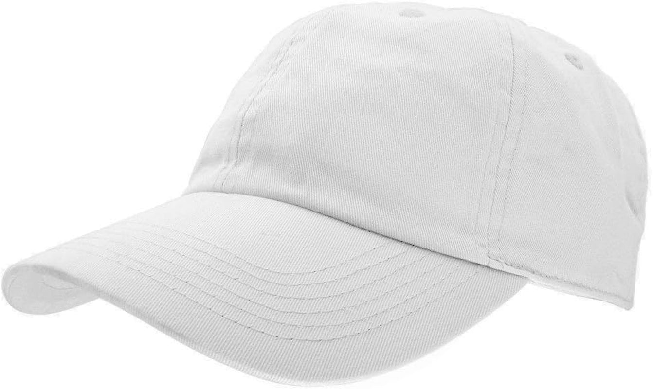 Baseball Cap Dad Hat 100% Cotton Polo Style Plain Blank Adjustable Size