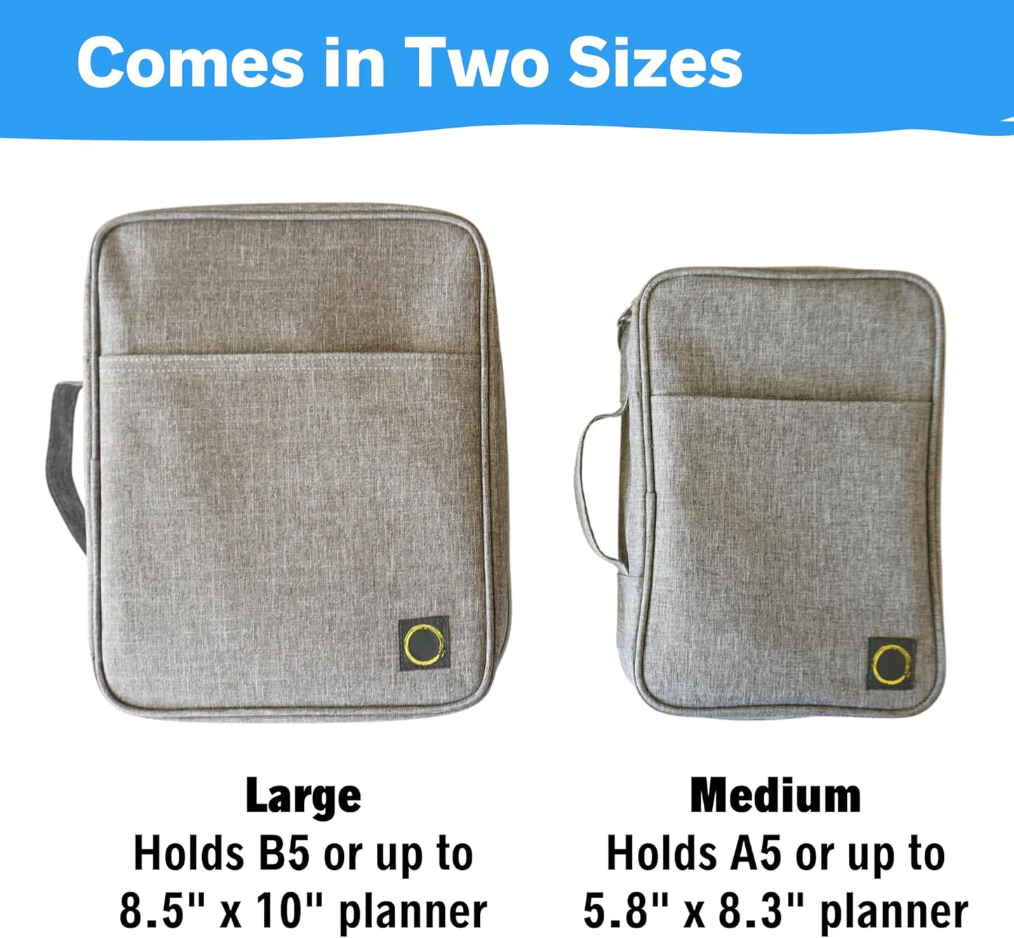 Journal Supplies Storage Case (Gray - Large) - Custom Travel Organizer Holder for B5 Planner, Pens, Journal Supplies and Accessories (Case Only - Supplies Not Included)