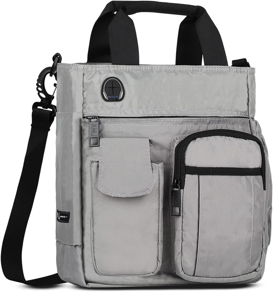Business Crossbody Sling Messenger Bag Purse, Casual Daypack Shoulder Backpack Men Women, Chest Satchel for Hiking Travel (S, Grey)