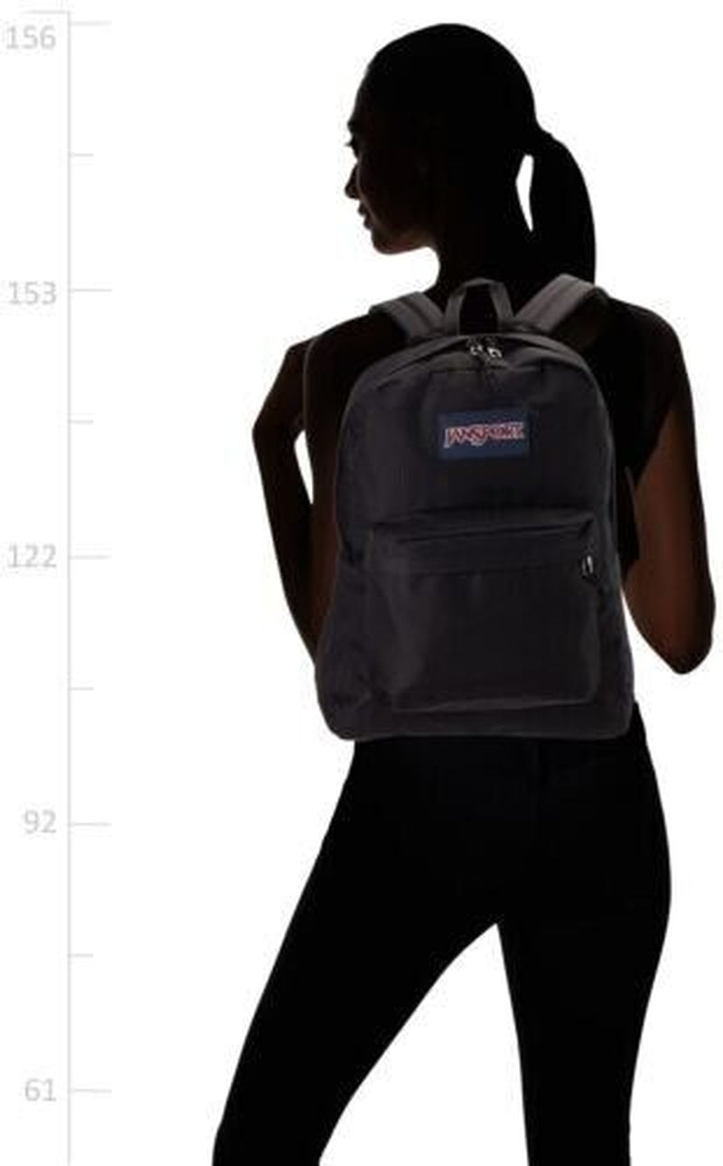 Jansport Superbreak Black Backpack Lightweight School Bookbag