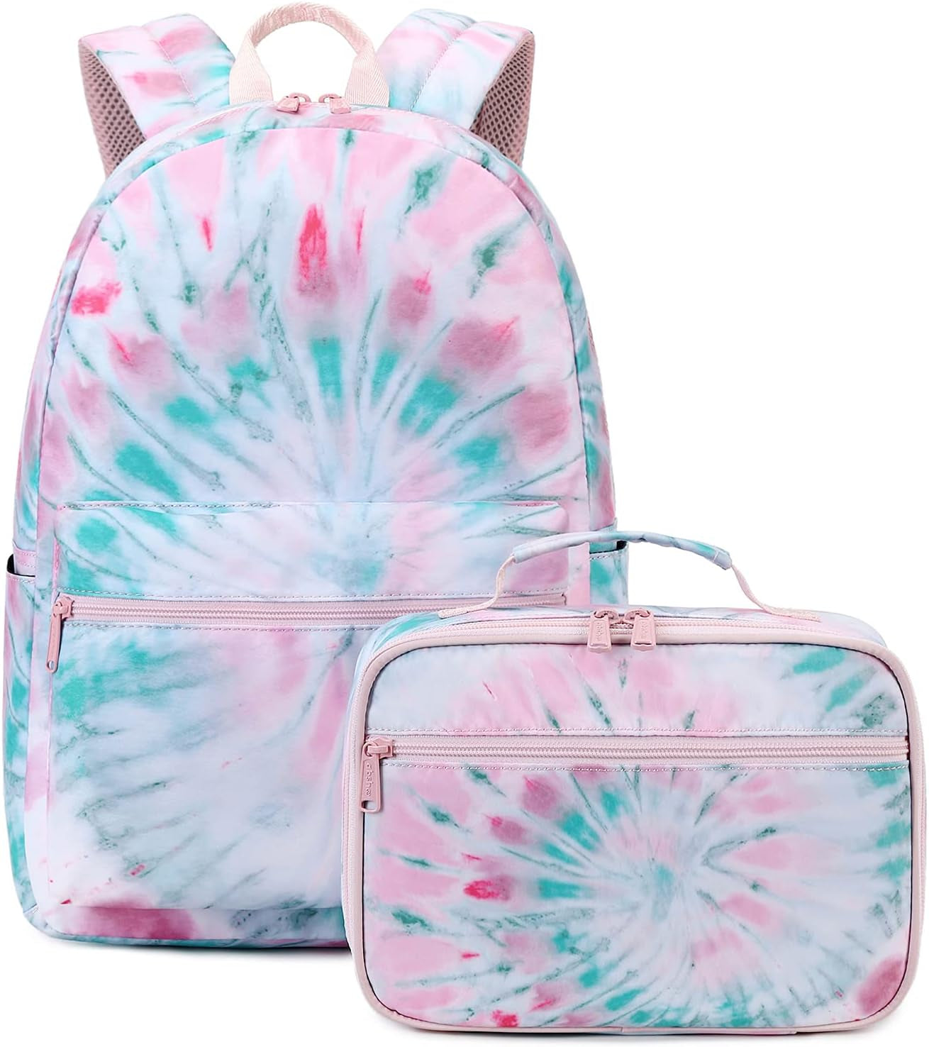 Lightweight Tie Dye School Backpacks for Teen Girls Backpack with Lunch Bag (A Tie Dye)