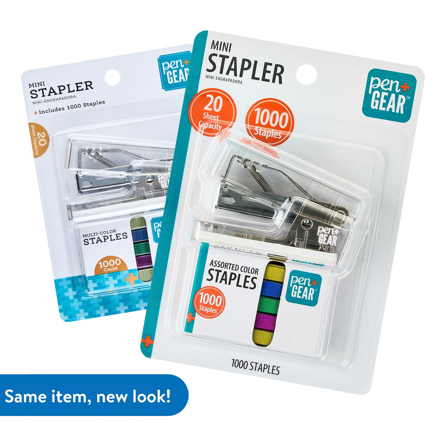 20-Sheet Mini Stapler with 1000 Staples, Clear