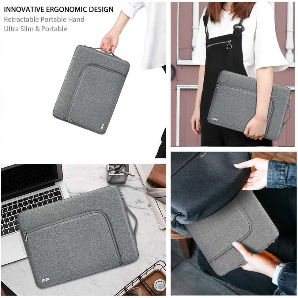 Laptop Sleeve 11.6 12 Inch, Waterproof Slim Laptop Case Bag with Handle Compatible with Surface Pro 9 8 7/Laptop Go 2 3, Macbook Air 11/12, 11-12 Inch HP Asus Samsung Chromebook,Grey