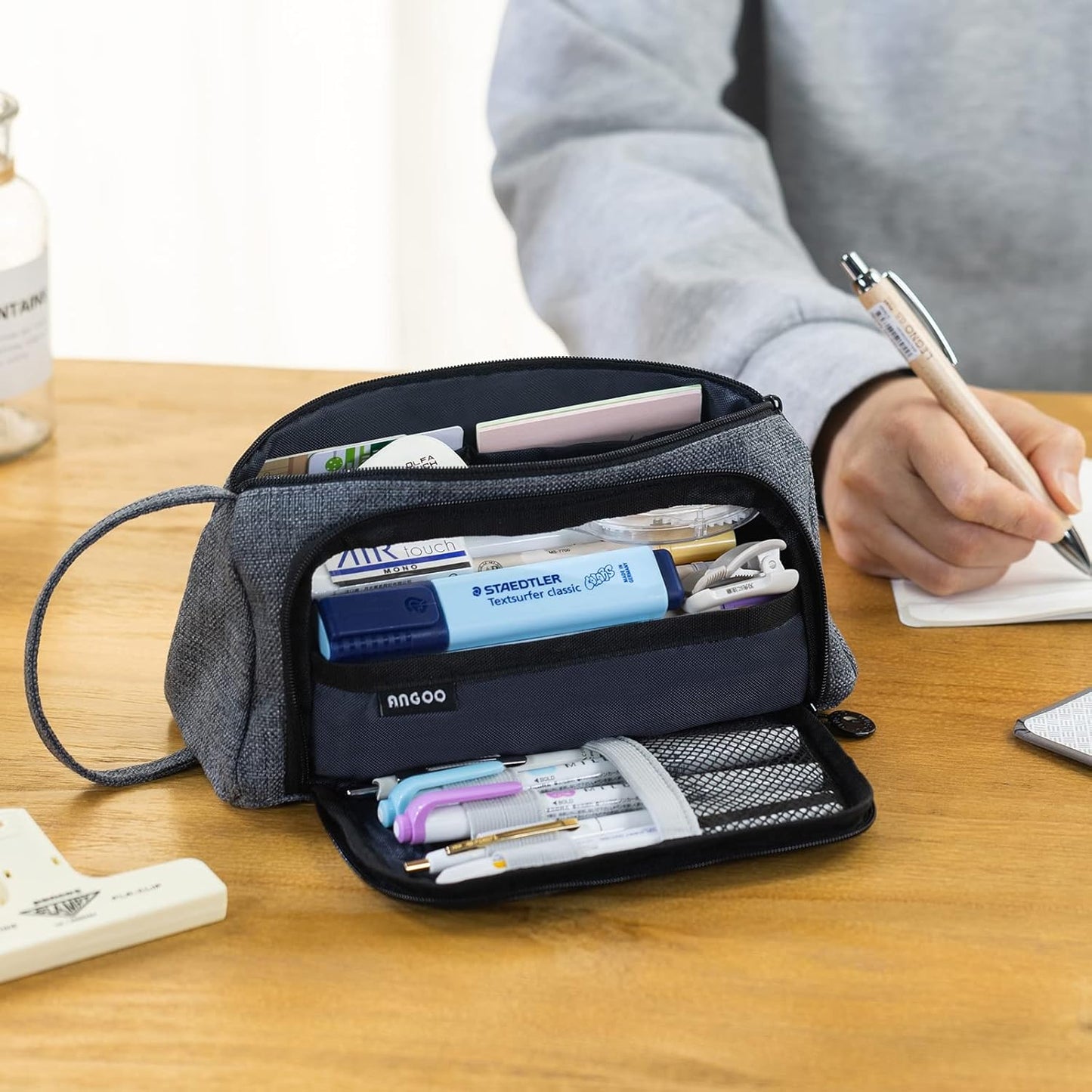 Big Capacity Pencil Case Pouch Pen Case Simple Stationery Bag School College Office Organizer for Teens Girls Adults Student