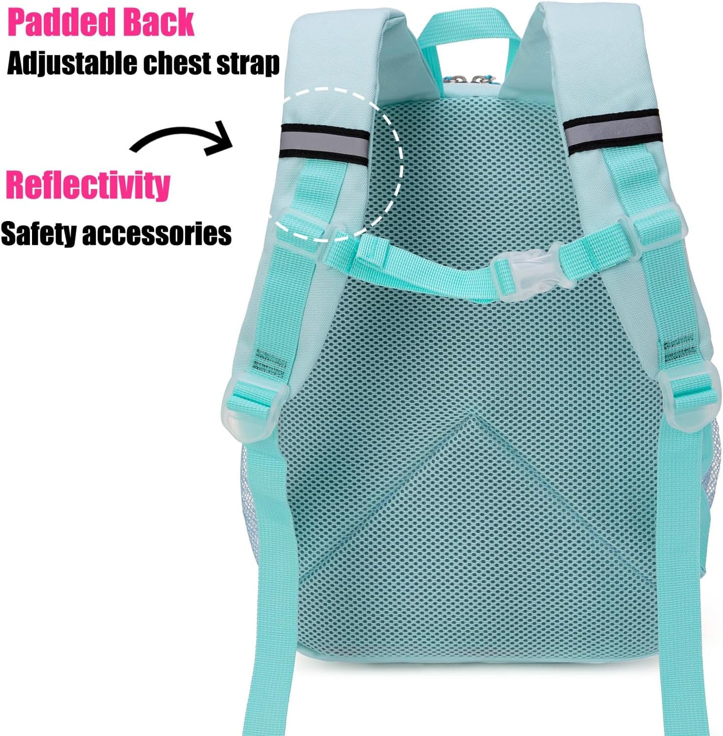 Preschool Backpack for Toddler Girls, Kids School Bag, Ages 3 to 7 Years Old, Small, Light Green