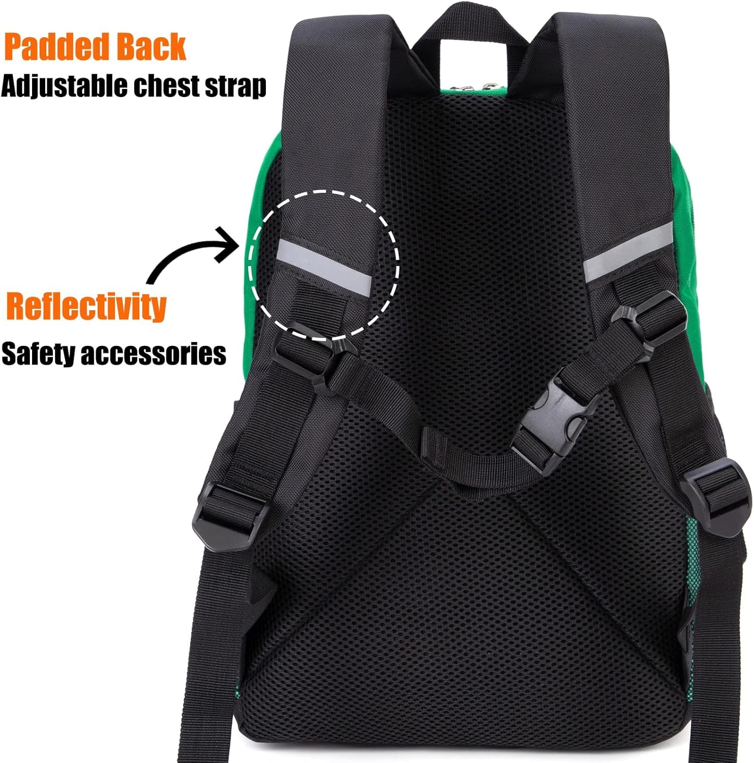 Little Kids Backpack for Boys Toddler School Bag Fits 3 to 6 Years Old, 15 Inch, Green Blue