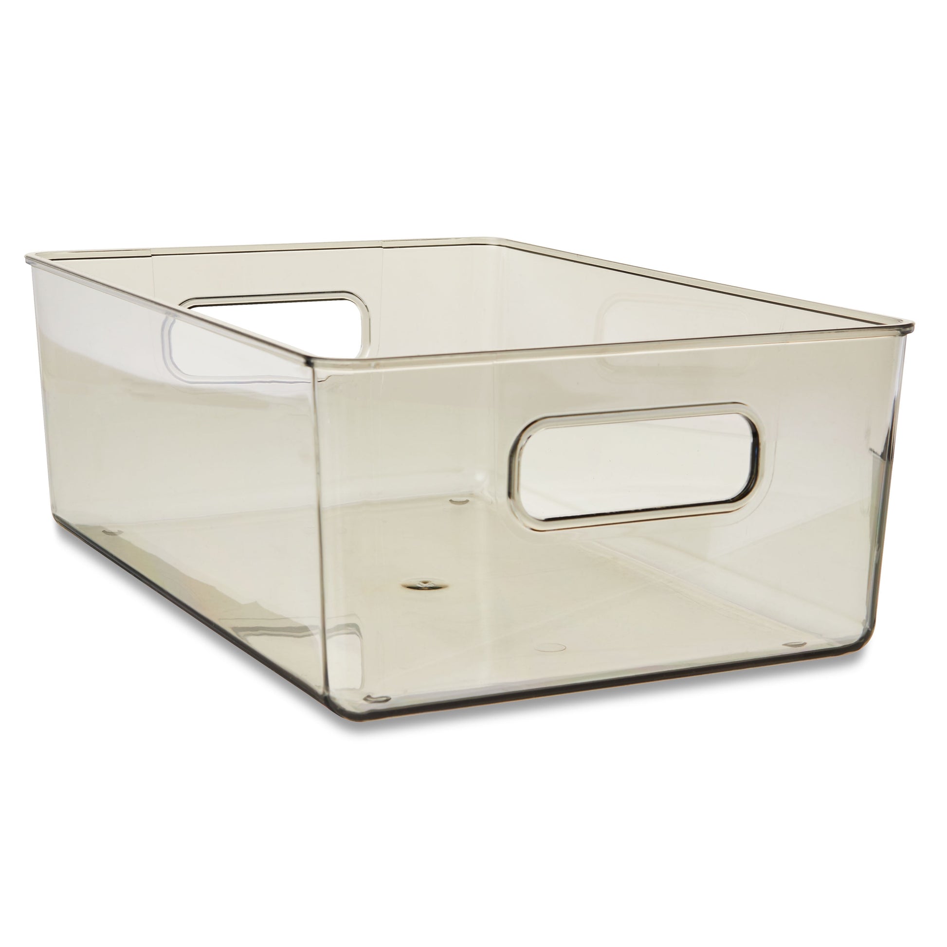 Organizational Storage Box with Woodgrain Pattern Lid, Silver Gray