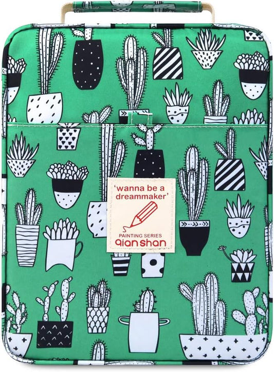 Pencil Case Holder Slot - Holds 202 Pencils or 136 Gel Pens with Zipper Closure,Large Capacity Pen Organizer for Watercolor Pens or Markers .Cactus