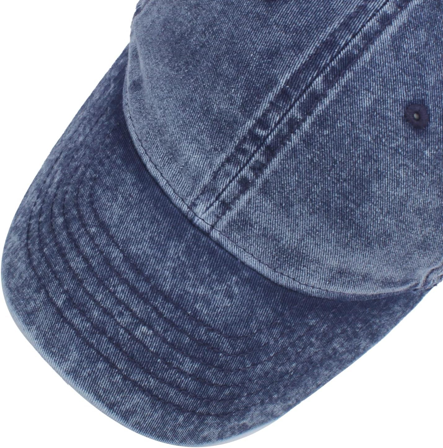 Men and Women Washed Cotton Baseball Cap Snow Classic Style Adjustable Low Profile Dad Hat