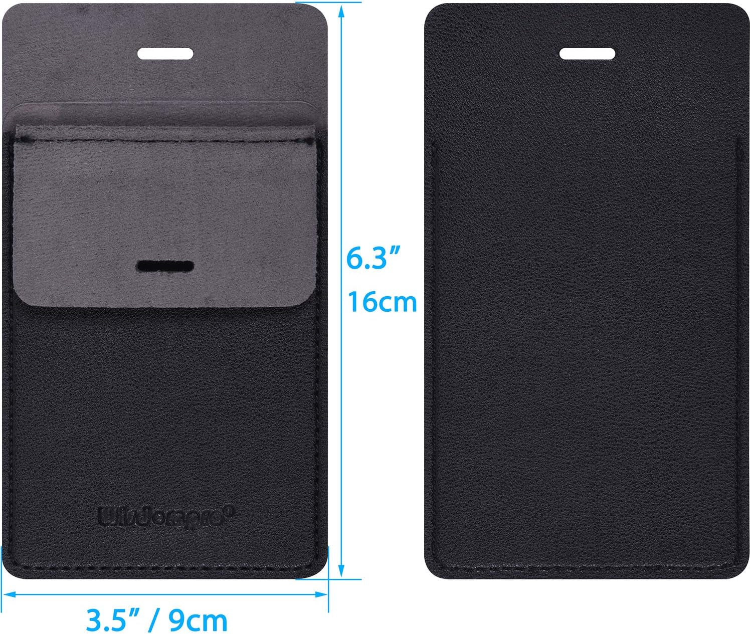 Pocket Protector, 3 Pack PU Leather Heavy Duty Pen Holder Pouch for Shirts, Lab Coats, Pants - Multi-Purpose - Holds Pens, Pointers, Pencils, and Notes - Black