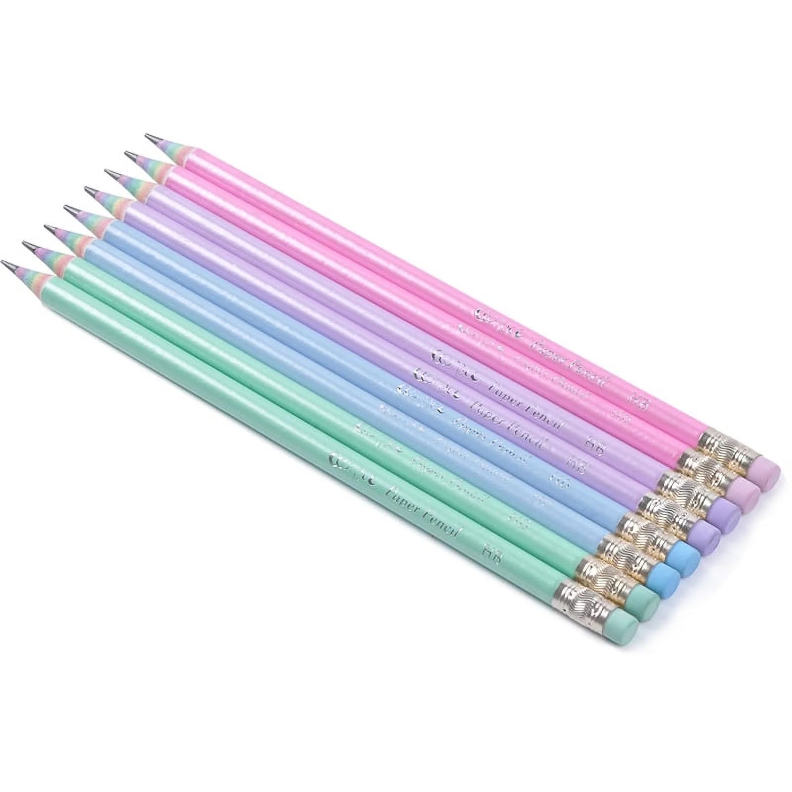 Pencils #2 Pre-Sharpened Pencils Number 2 Pencils School Pencils Kids Pencils with Erasers Rainbow Pencils Eco Pencils for School Supplies, 24 Pack