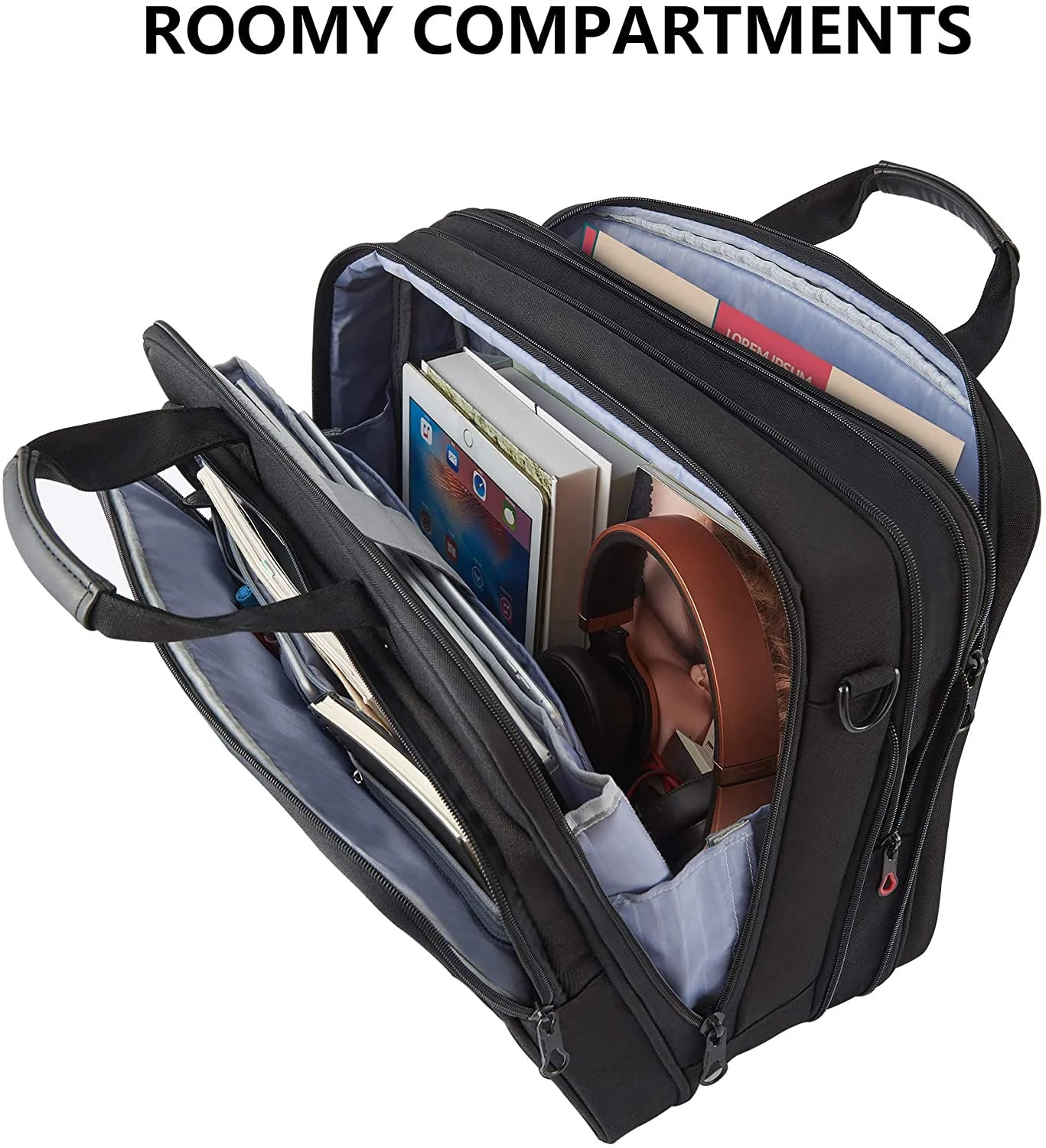 Laptop Bag Briefcase Fits up to 17.3" Laptop Shoulder Messenger Bag Computer Bag-Black