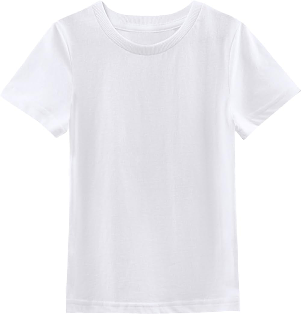 Boys' 100% Cotton Heavyweight Short Sleeve Crewneck T Shirt