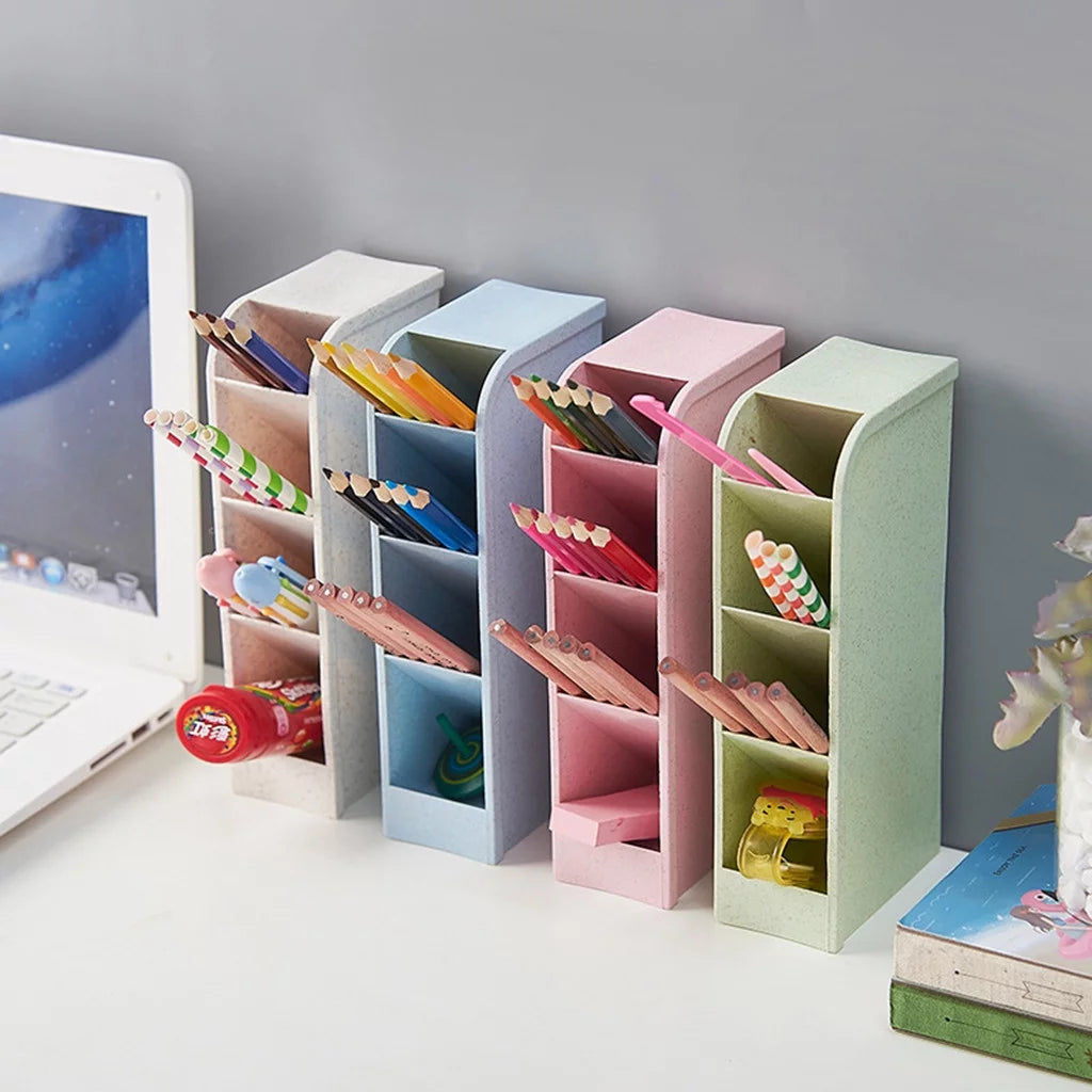 Multifunctional Pen Holder Pencil Holder for Desk, Pencil Cups Desk Accessories Holder, Makeup Brush Storage, Desktop Stationery Organizer for Office Home Supplies