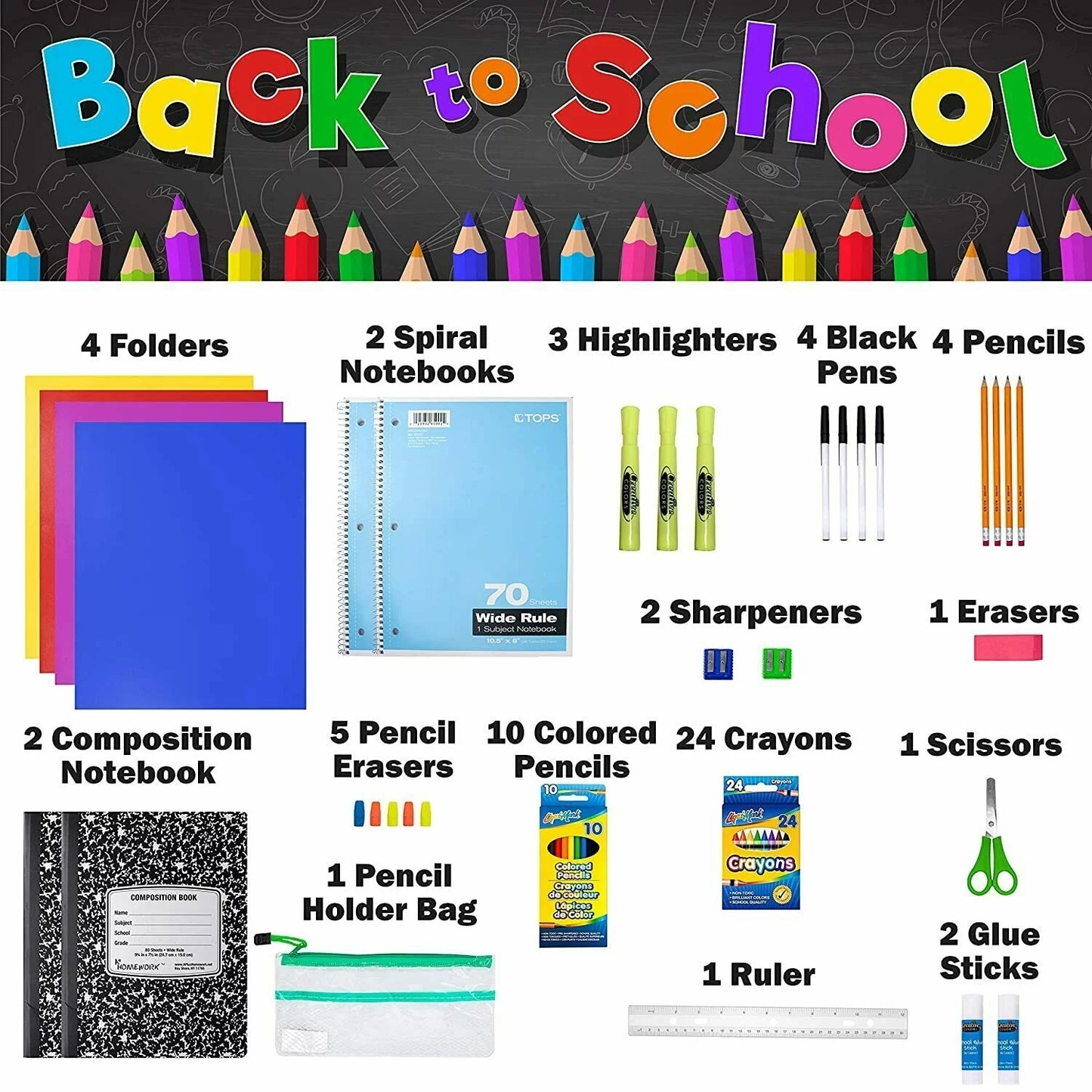 School Supplies for Kids, Back to School Supply Box, Double Set