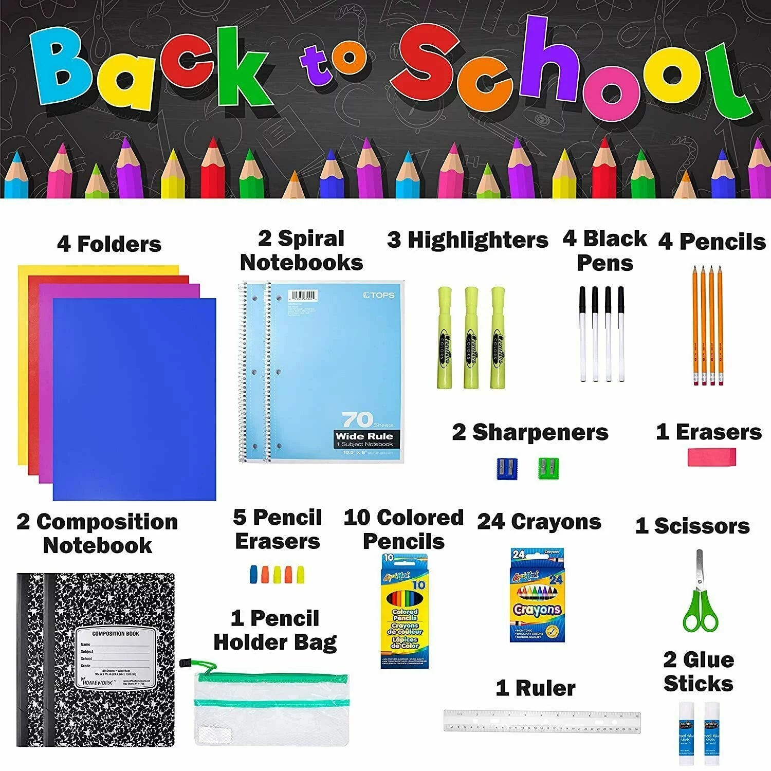 School Supplies for Kids, Back to School Supply Box, Double Set
