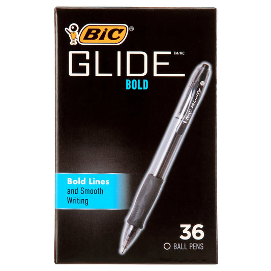 Glide Bold Retractable Ball Pen, Black, 1.6Mm Bold Point, 36 Pack