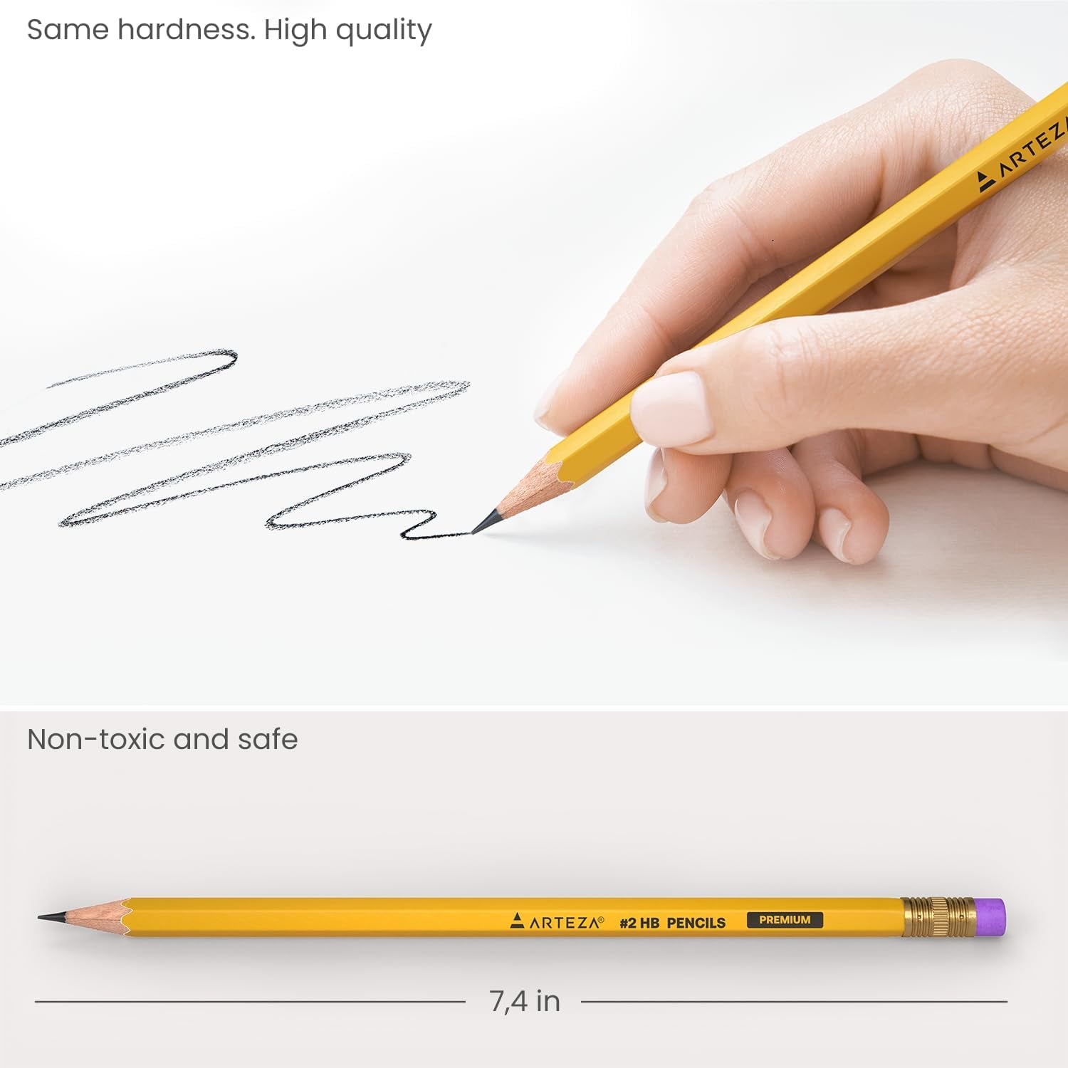 HB Pencils #2, Pack of 96 Wood-Cased Graphite Pre-Sharpened Pencils in Bulk, Office and School Supplies for Exams, Classrooms, Students